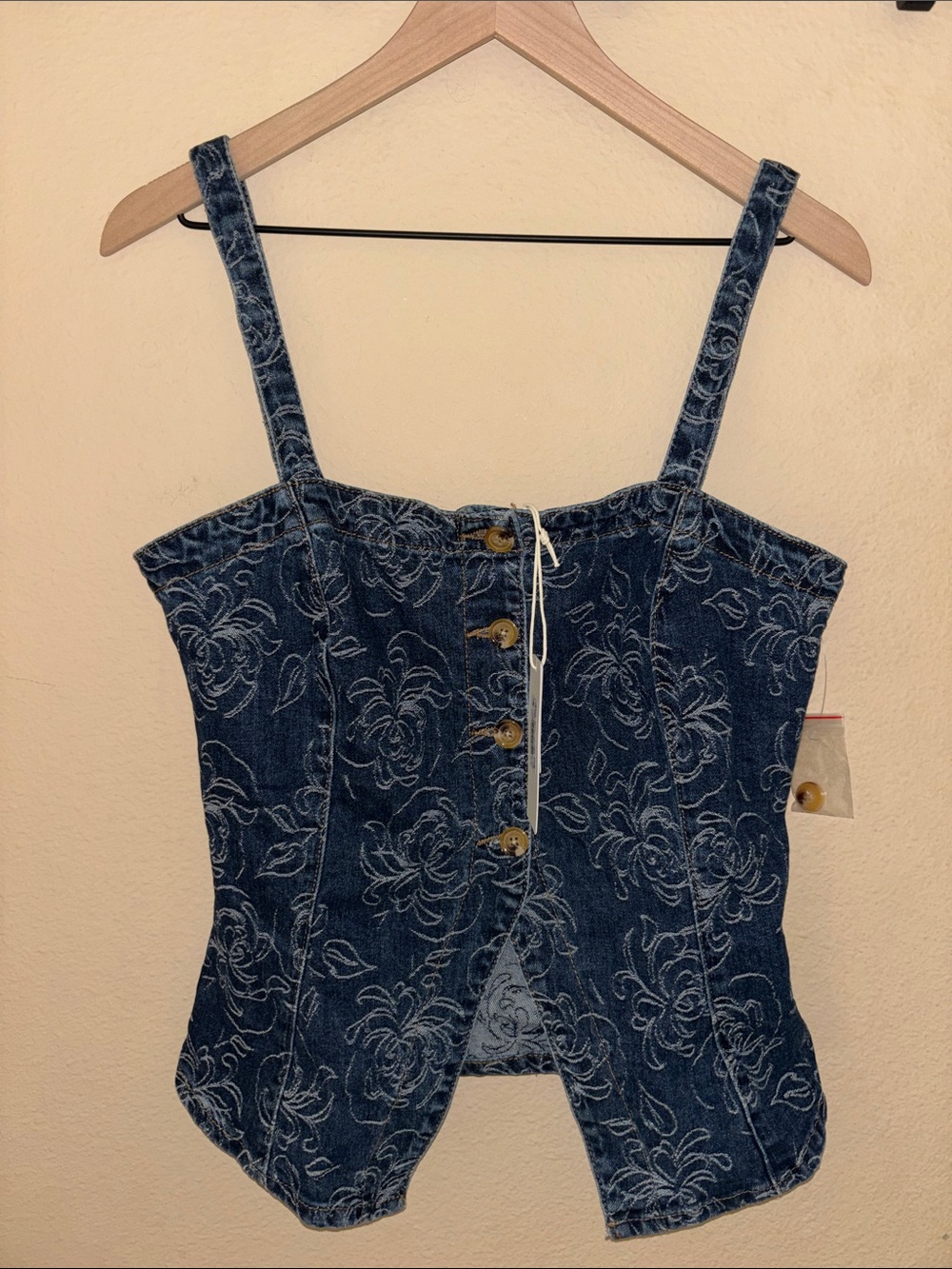 NWT Altar’d State Jessa Floral Denim Tank